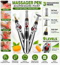 3-in-1 Electric Acupressure Massage Pen with 3 Interchangeable Heads & 9 Adjustable Intensity Levels